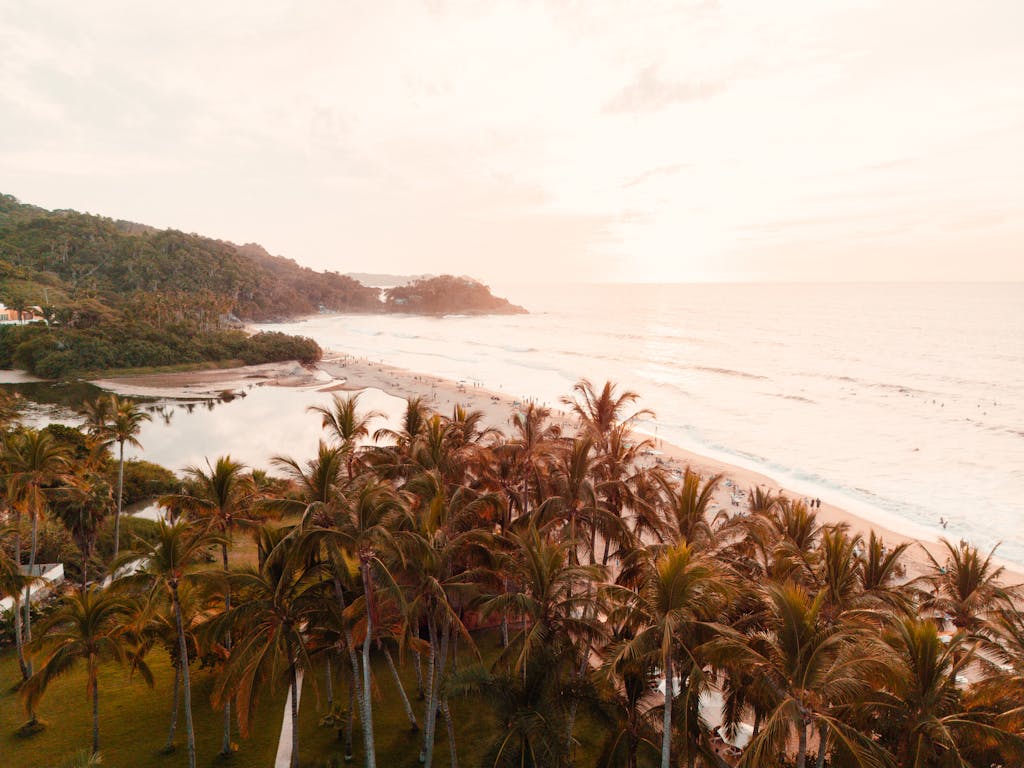 Stunning Aerial View Of San Francisco Beach In Nayarit Mexico Captured At Sunset. 14664860 1024x768